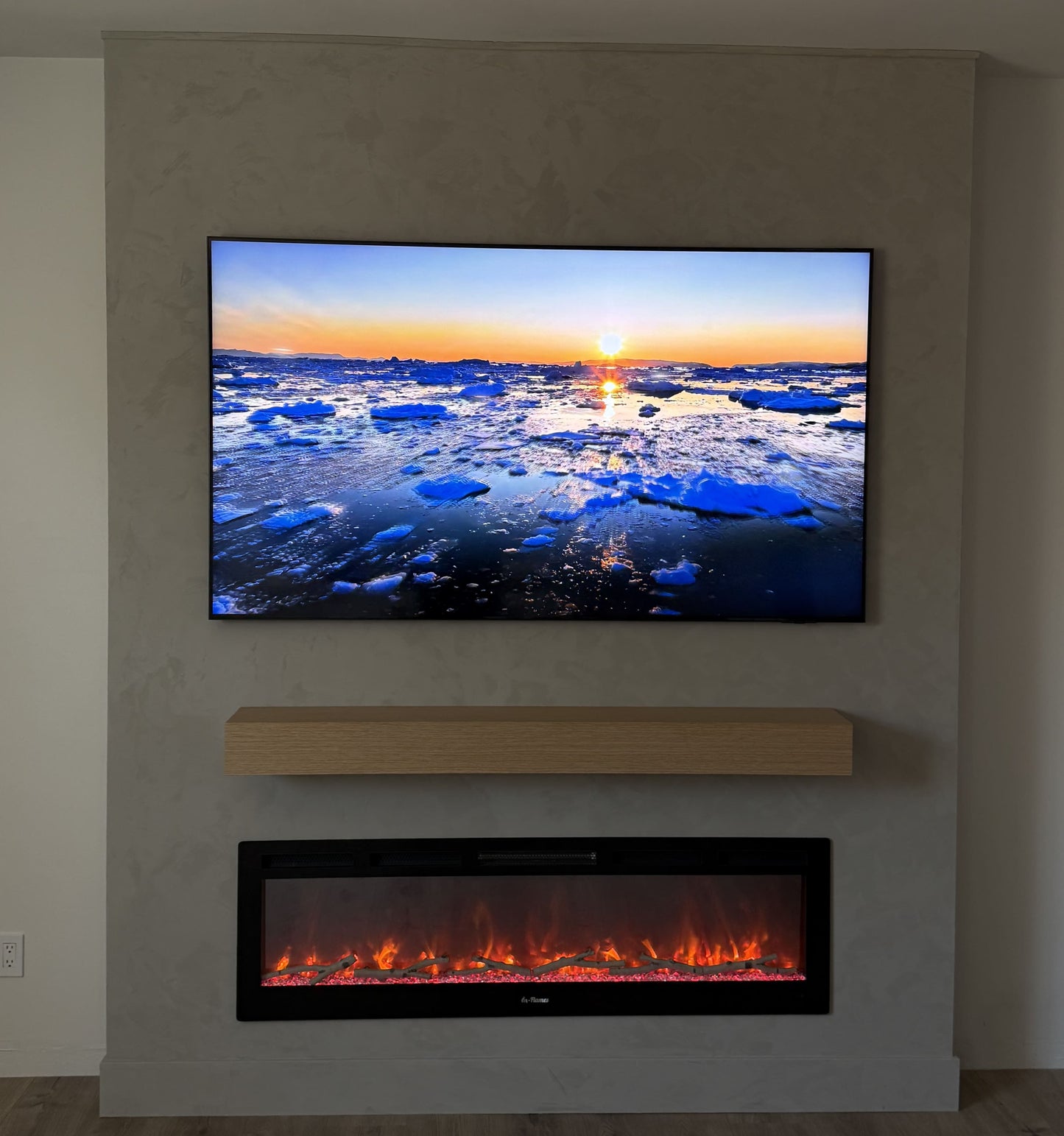 TV wall with warm LED accent lighting