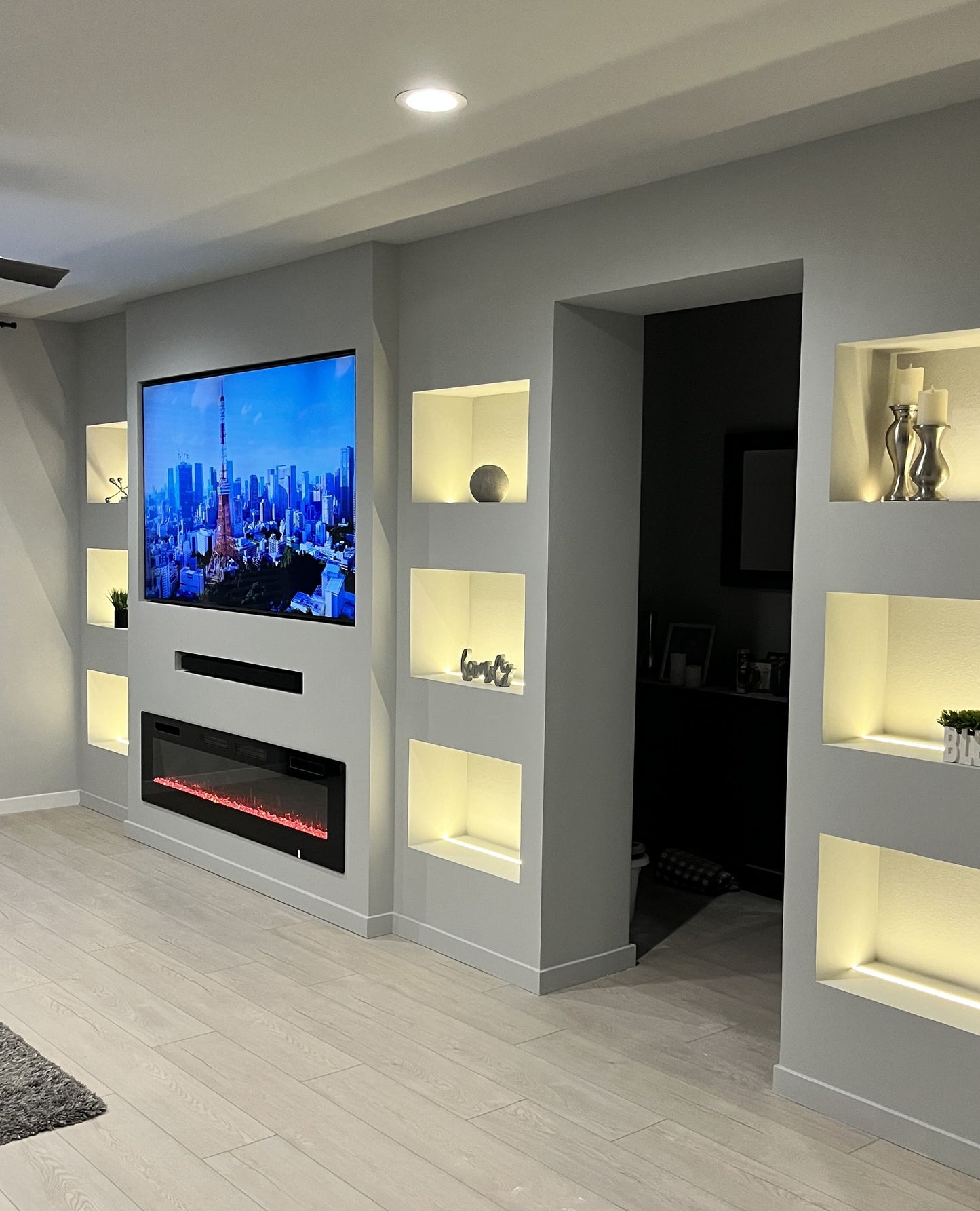 Handcrafted bespoke cabinetry and media wall