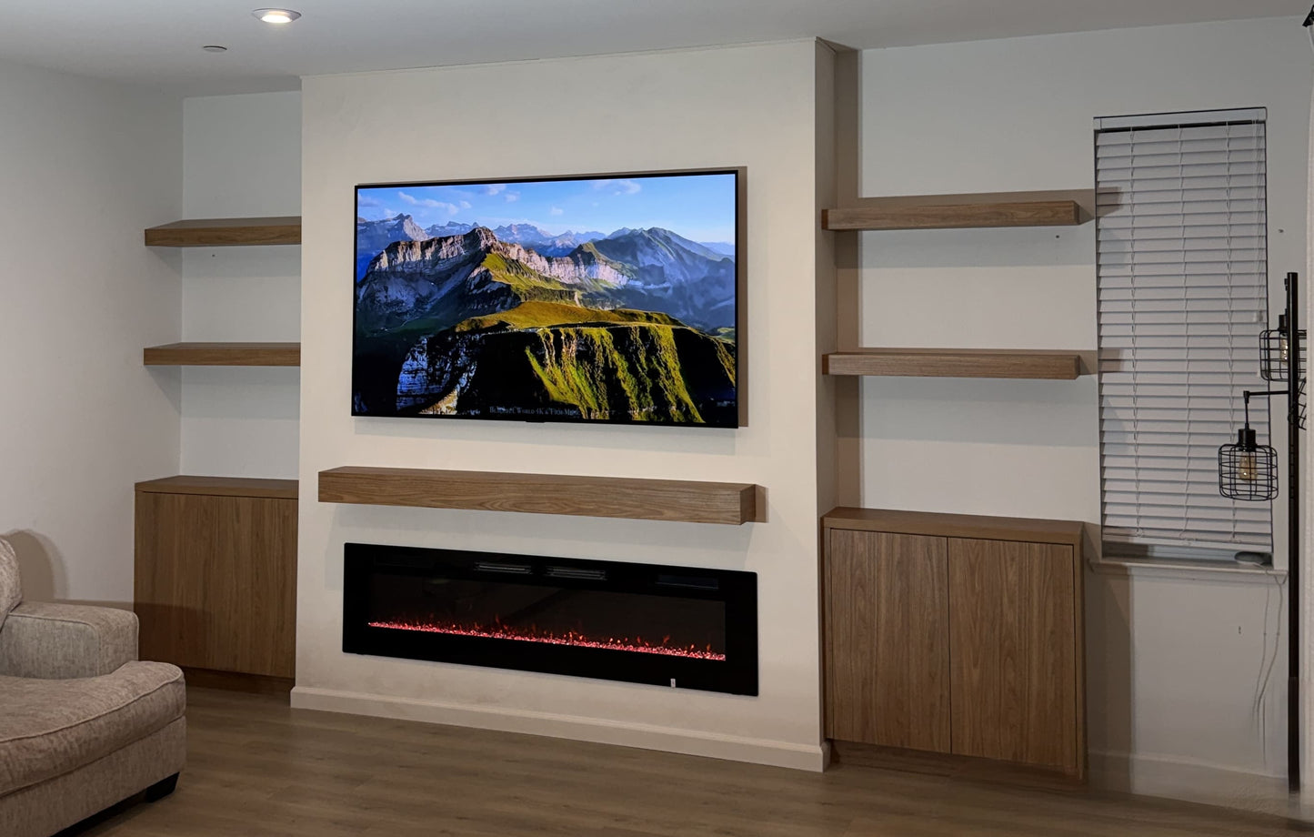 Tailor-made media wall with storage solution