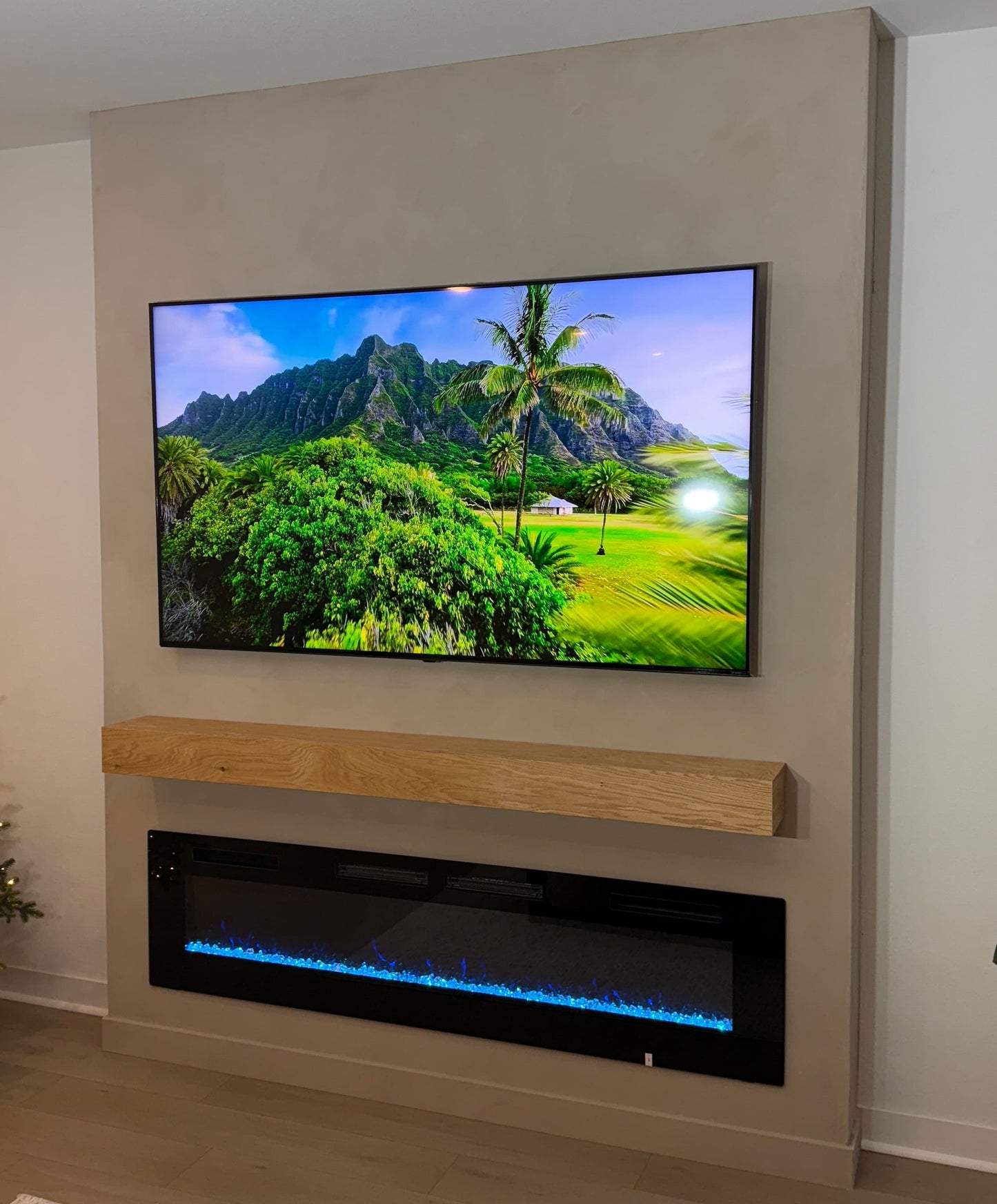 Wood-finish bespoke media wall