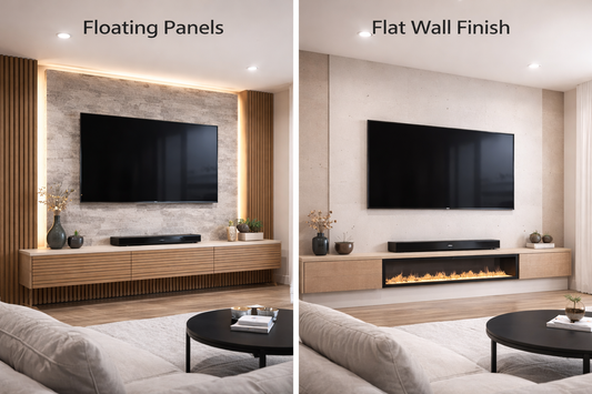 Floating panels vs flat wall finishes