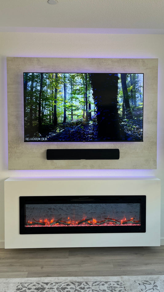 Fireplace Center vs Full Media Wall with Cabinets