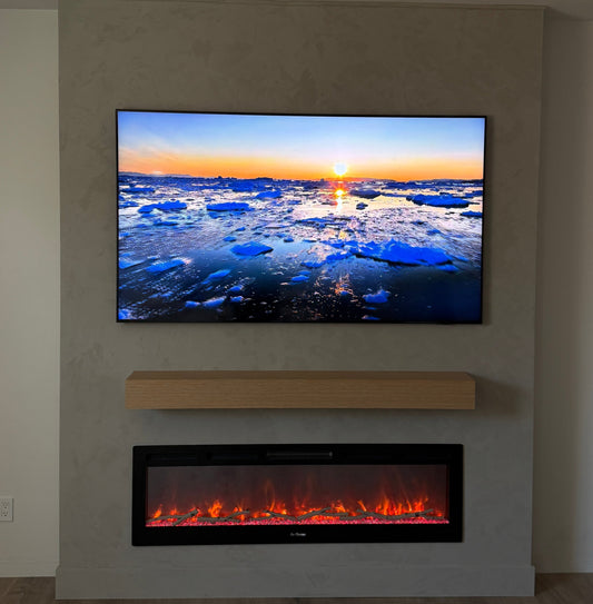 Best fireplace size for media wall