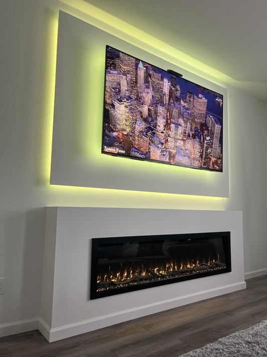 Wood-finish bespoke media wall