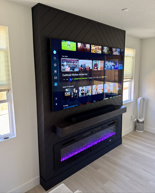 Flush-mounted TV installation in modern media wall
