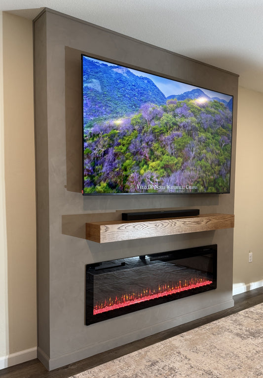 Luxury marble-style TV feature wall