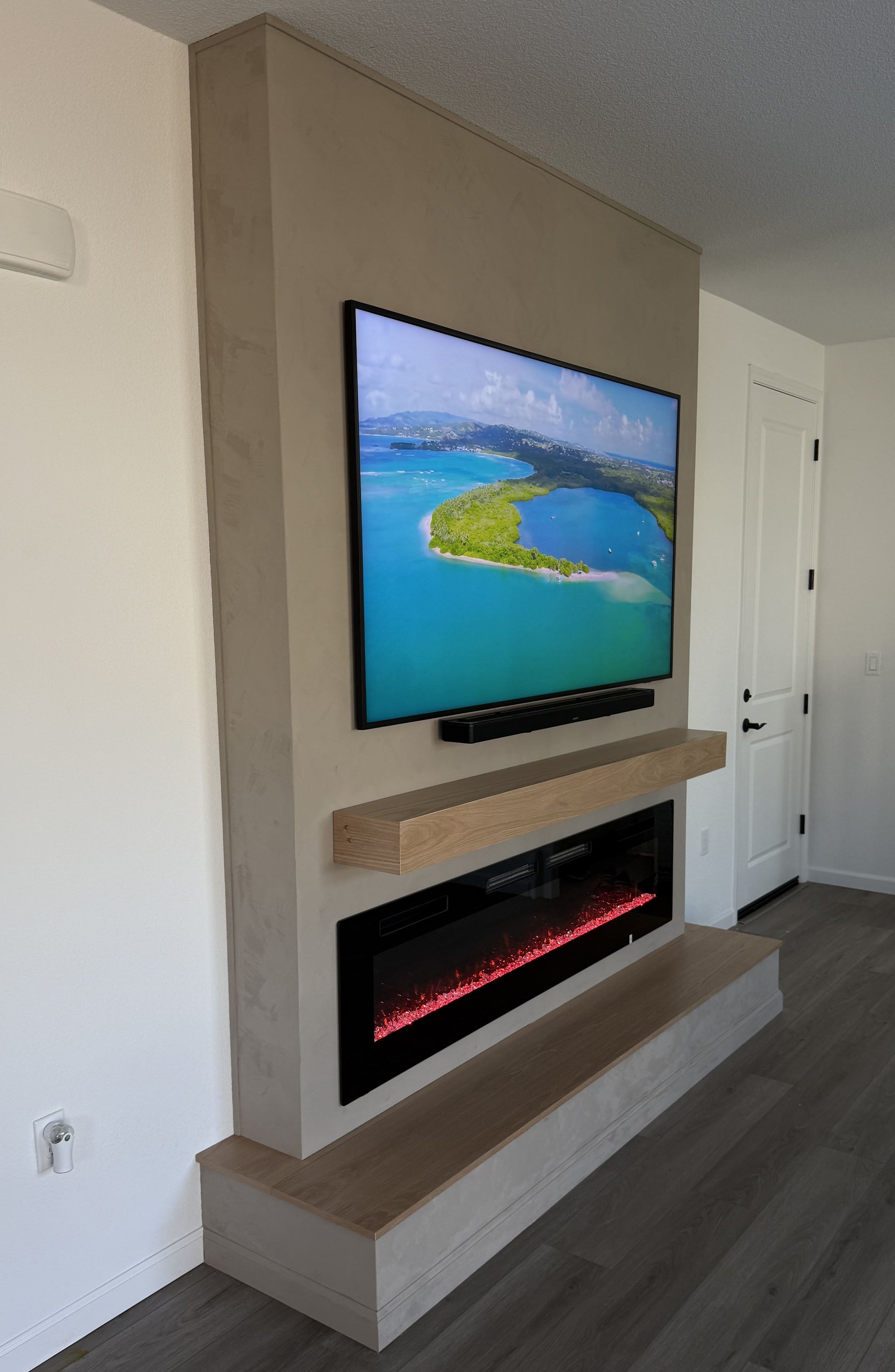 Backlit bespoke entertainment wall