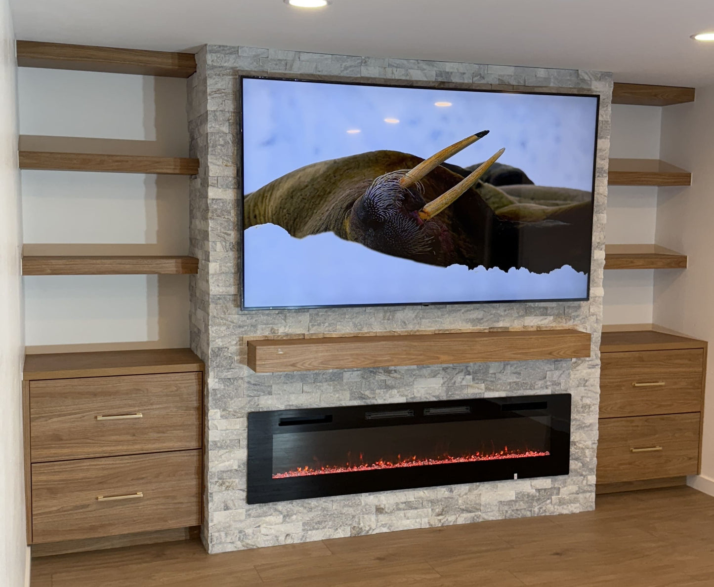 Handcrafted bespoke cabinetry and media wall