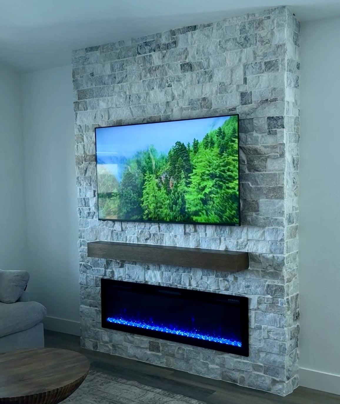 Bespoke media wall in luxury apartment