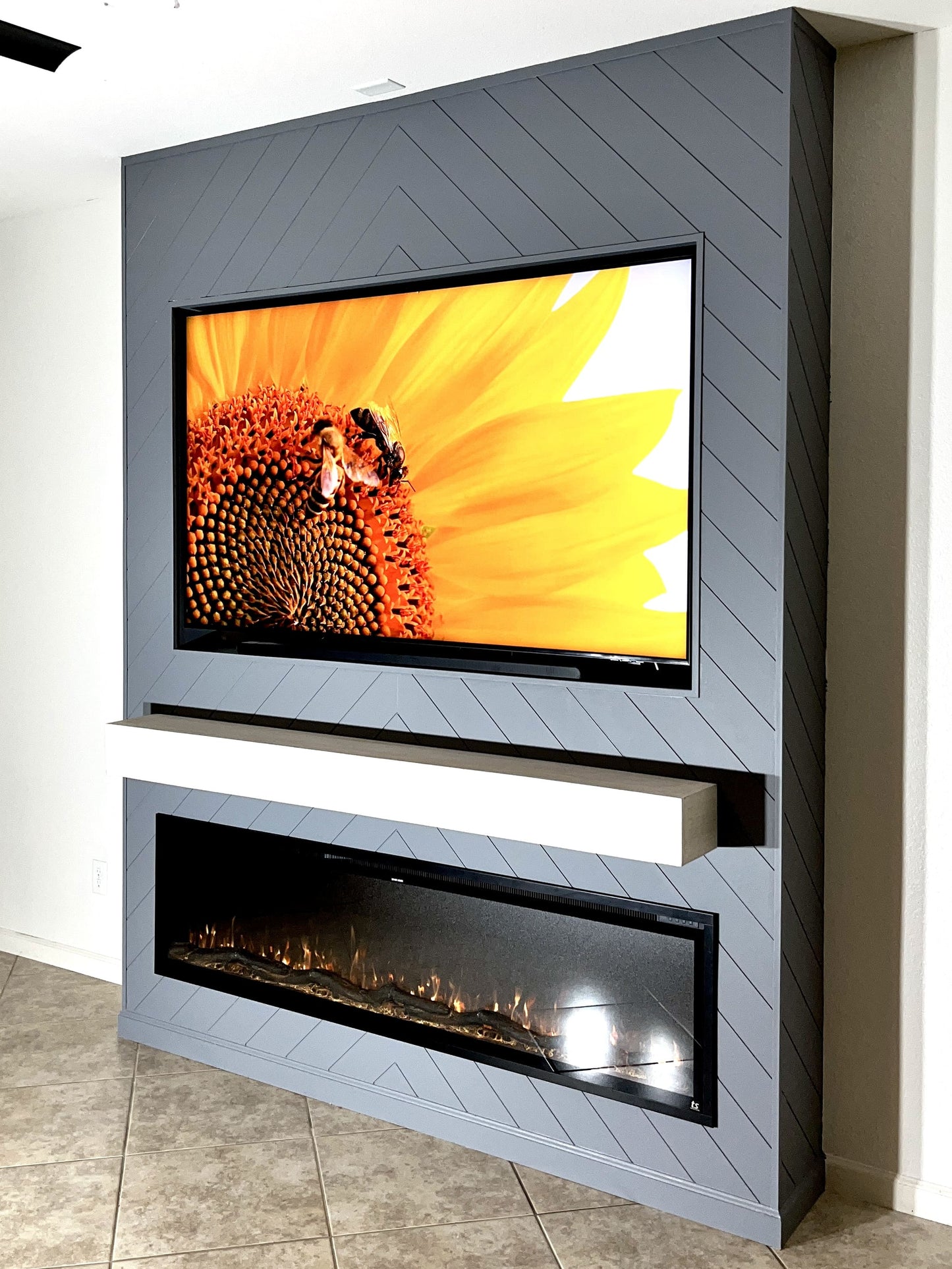 Seamless TV integration with hidden cable management