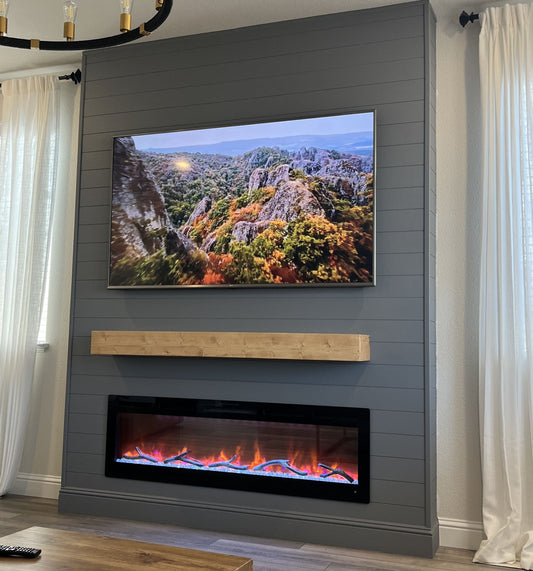 Modern TV wall with 3D panel texture