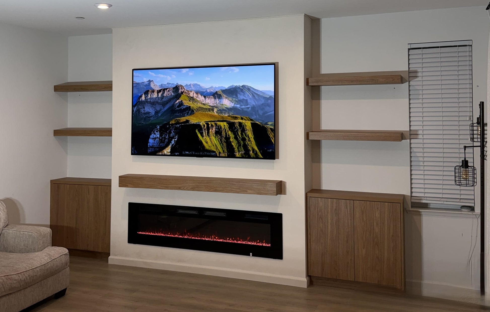 Tailor-made media wall with storage solution