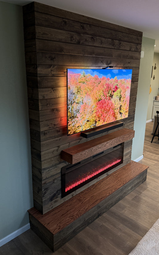 Marble-effect custom TV media wall