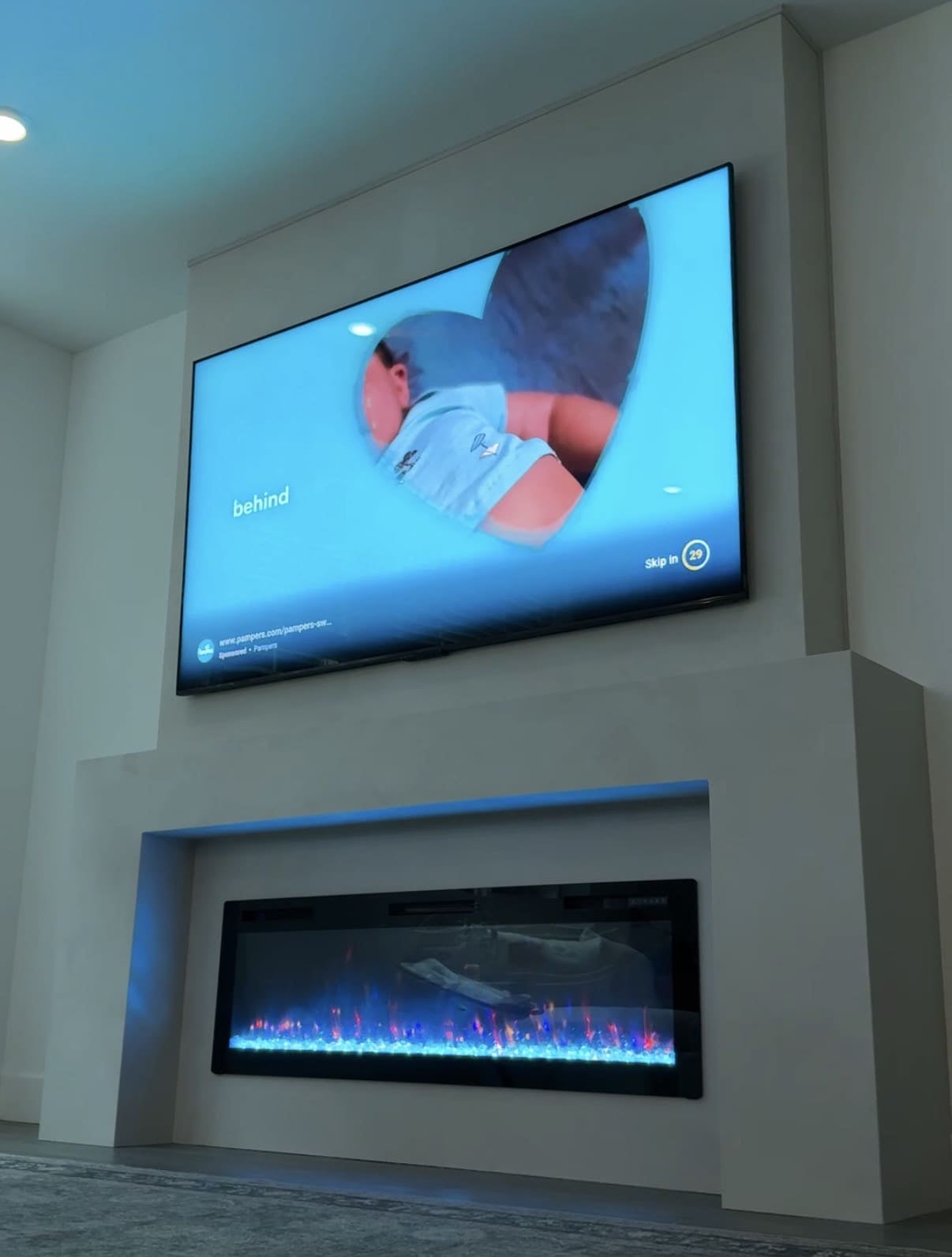 Modern TV zone in contemporary family home