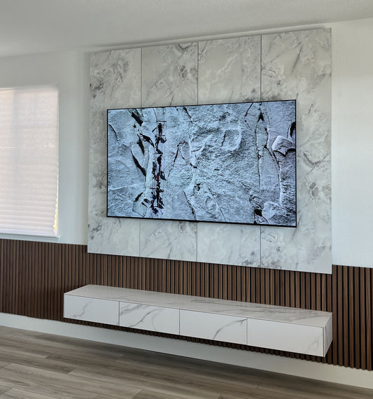 Bespoke cabinetry designed for TV zone