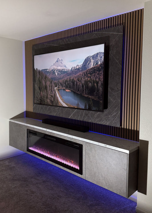 Built-in media wall for home entertainment system