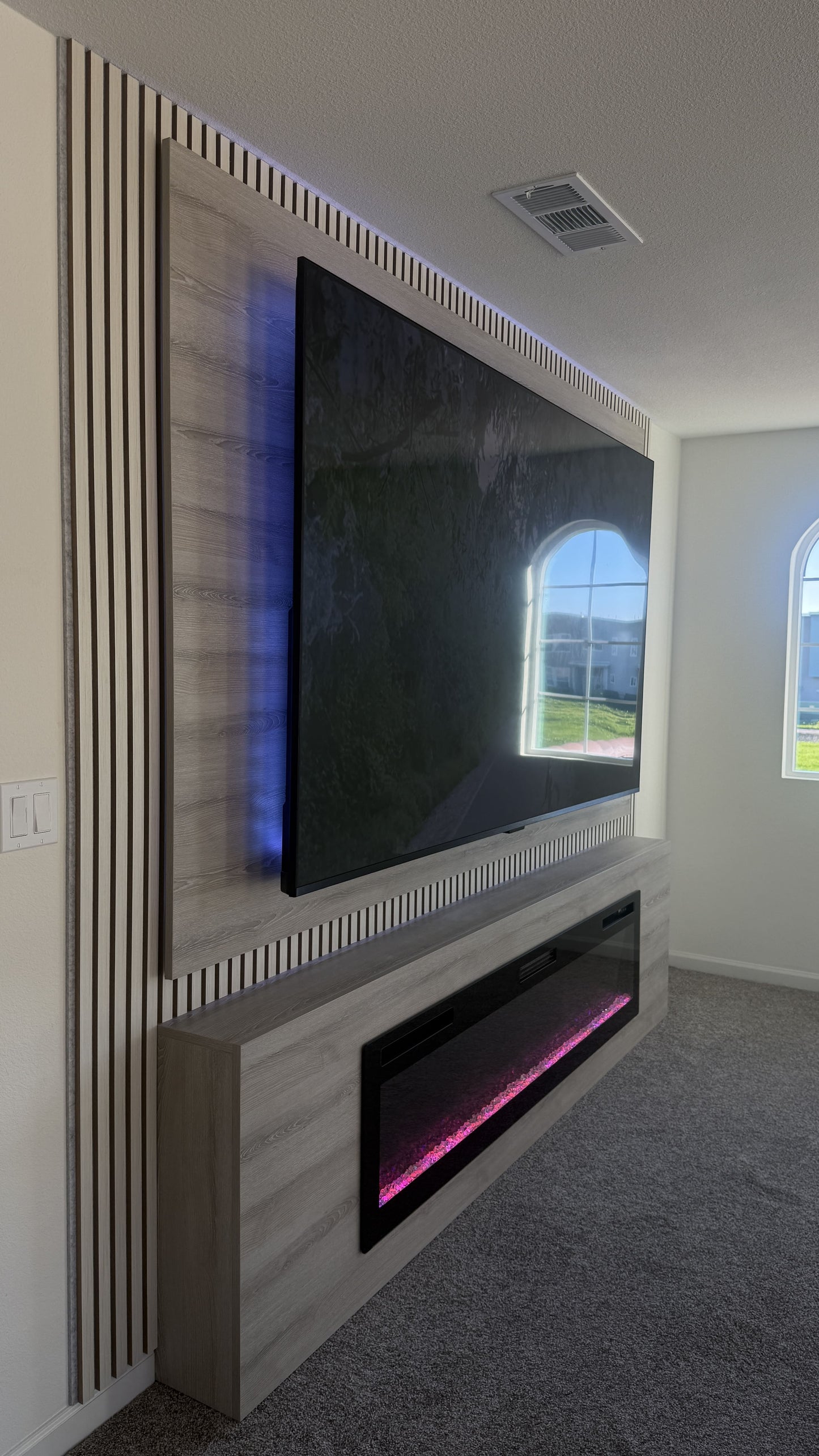 Contemporary media wall with minimalist design