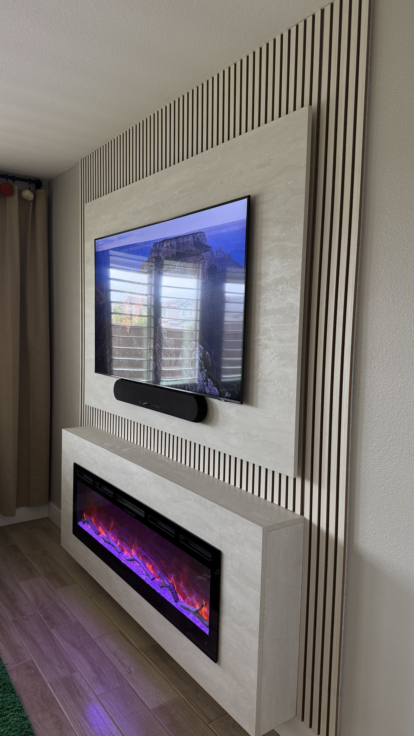 Luxury bespoke media wall with premium finishes