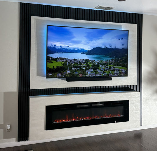 Modern entertainment wall with mounted television