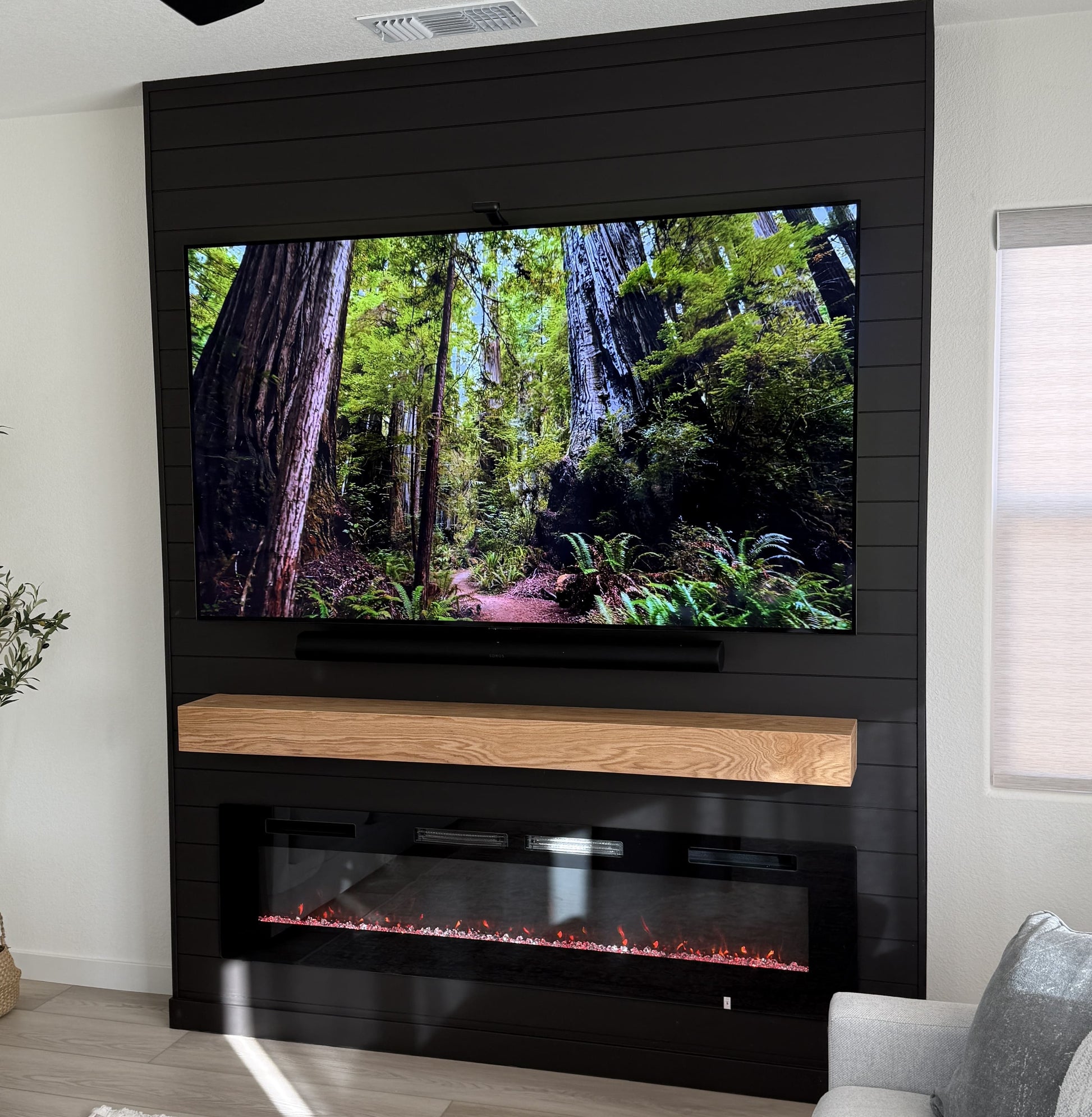 Modern entertainment wall with mounted television