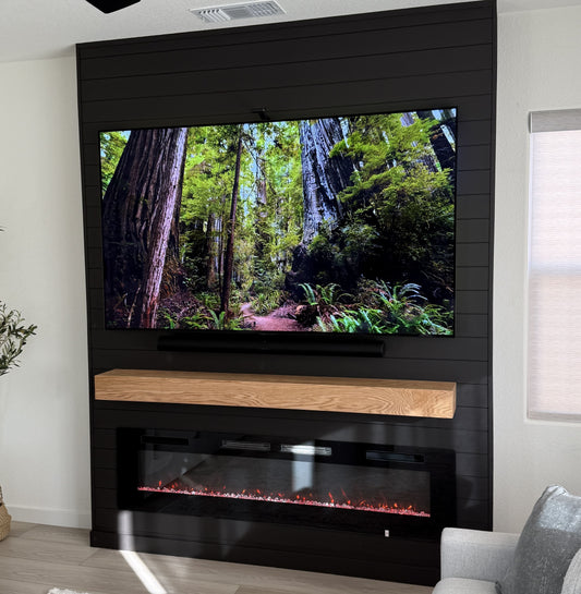 Modern entertainment wall with mounted television