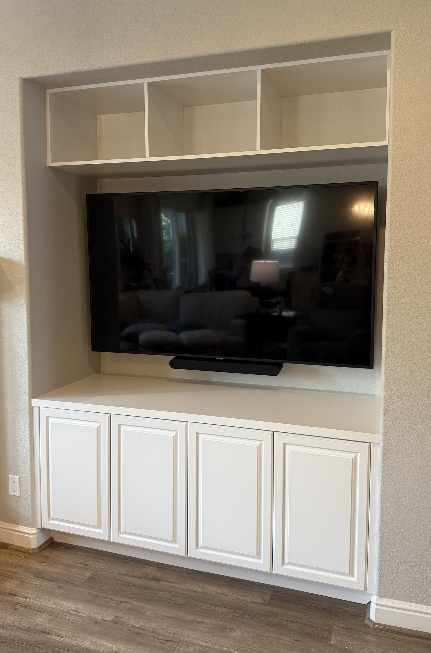Modern media wall and custom cabinetry solution